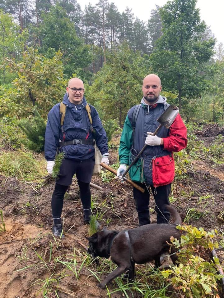 Lukas at the tree-planting event he organises